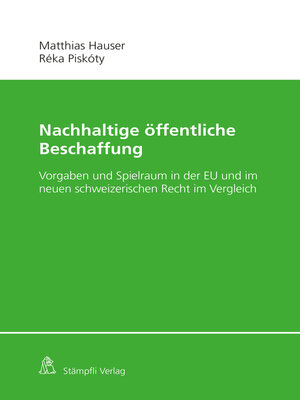 cover image of Nachhaltige öffentliche Beschaffung